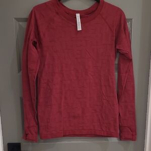 Athleta Deep Red Long Sleeve Tee
